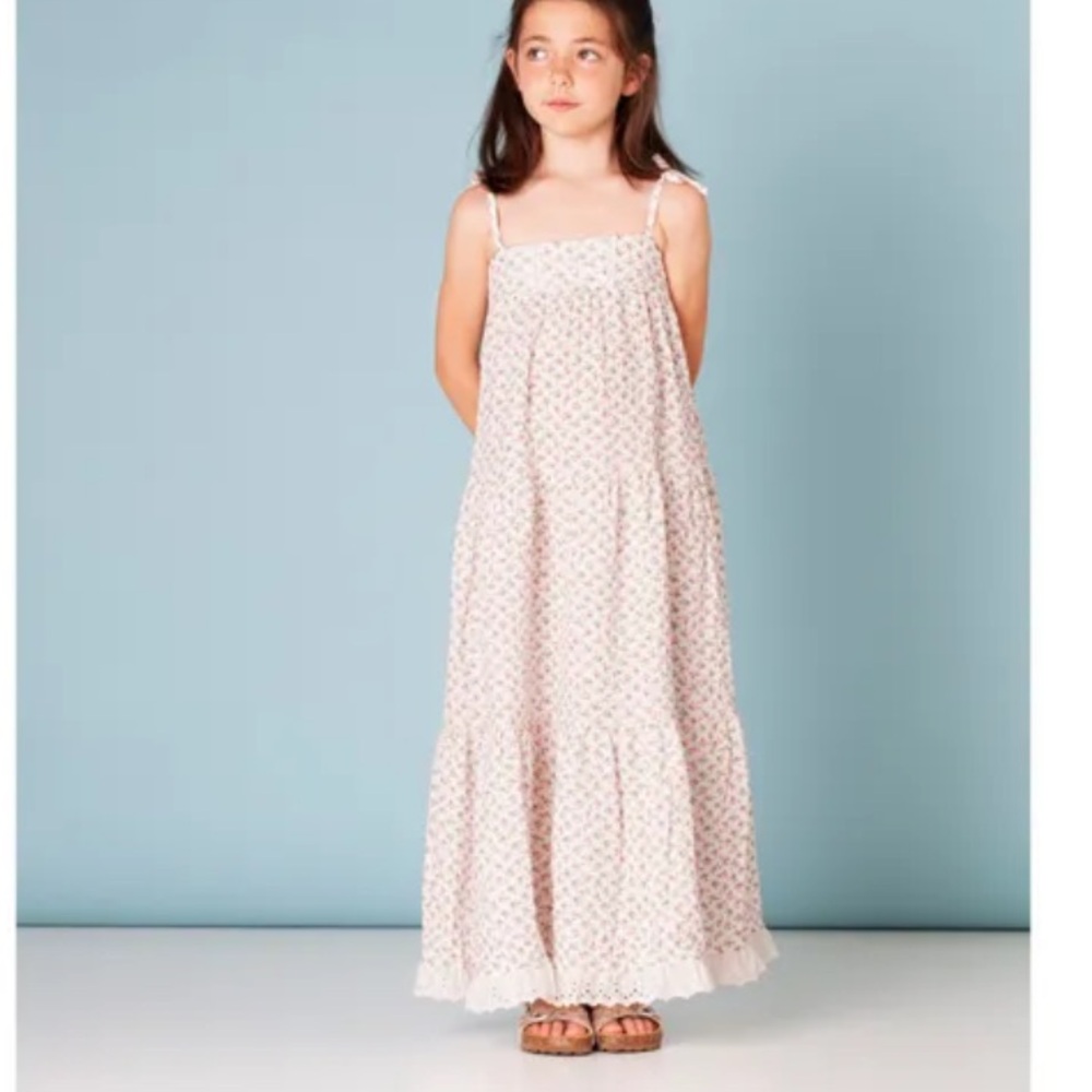 TOCOTO VINTAGE Girls' Pink Floral Maxi Dress